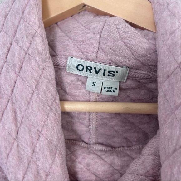 Orvis Pink Quilted Pullover Sweater Sweatshirt Comfy Casual Small Cowl Neck - Picture 2 of 4